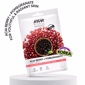 Nykaa Acai Berry + Pomegranate Sheet Mask For Youthful Skin - Formulated In Korea - For All Skin Types