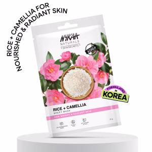 Nykaa Rice + Camellia Sheet Mask For Nourished & Radiant Skin-Formulated In Korea - For All Skin Types