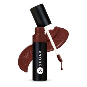 SUGAR Cosmetics Partner In Shine Transferproof Glossy Lipstick | Lasts upto 24hrs | Transferproof & Smudgeproof - 3ml - 15 Burnt Brunello
