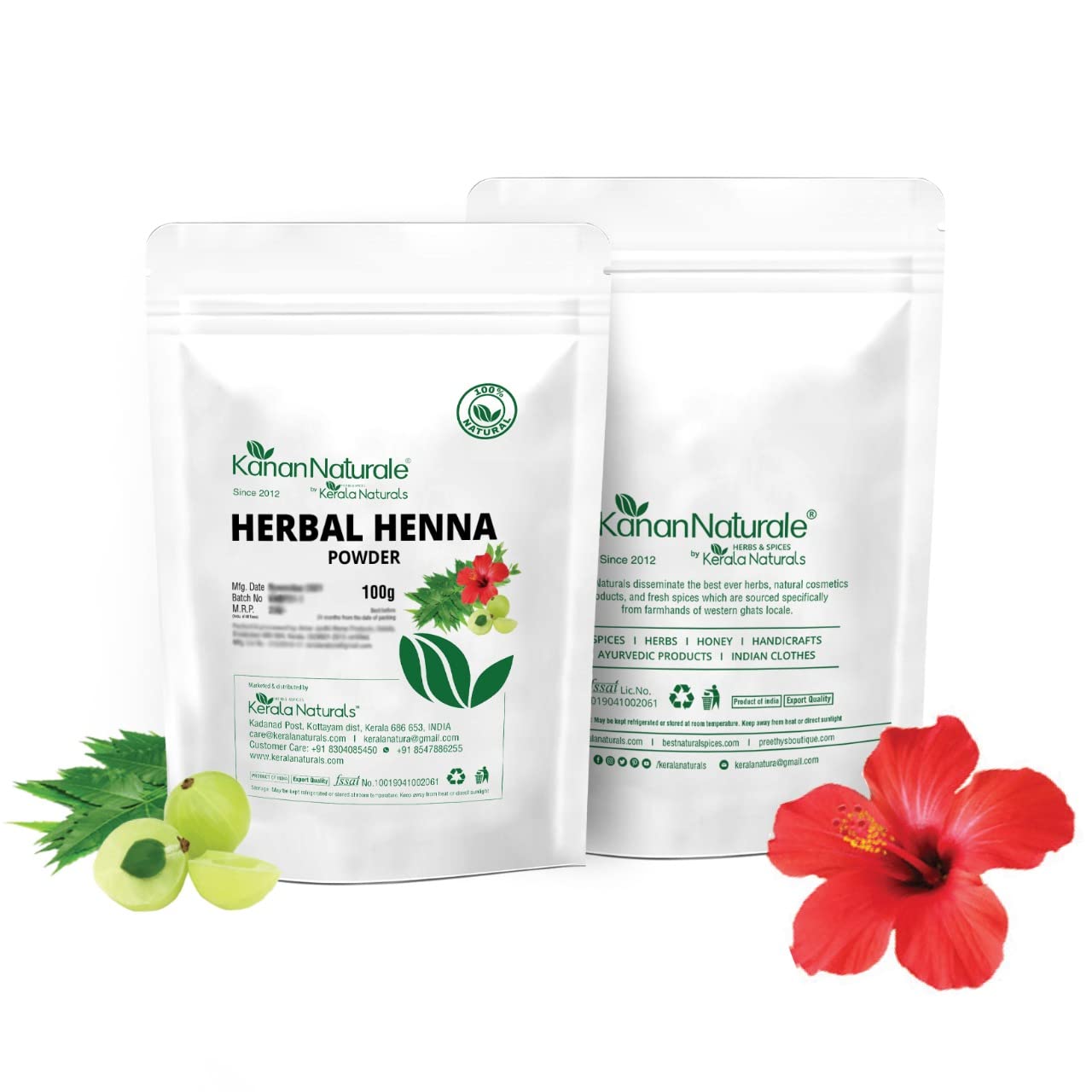 Keya Seth Kerala Naturals Herbal Henna Powder 200g - enriched with 12 herbs