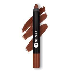 SUGAR Cosmetics Matte as Hell Crayon Lipsticks for Women | Lasts Up To 8+ Hours | Lip Crayon with Sharpener | 2.8gm - 16 Claire Underwood