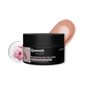 QUENCH BOTANICS Brightening Pink Clay Mask | Korean Clay Mask with Cherry Blossom & Kaolin Clay | Made in Korea (50ml)