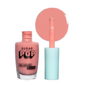 SUGAR POP Nail Lacquer - 05 Salmon Wonder (Salmon Pink) 10 ml - Dries in 45 seconds, Chip-resistant, Long-lasting. Glossy finish high shine Nail Polish