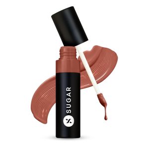 SUGAR Cosmetics Partner In Shine Transferproof Glossy Lipstick | Lasts upto 24hrs | Transferproof & Smudgeproof - 3ml - 01 Cinnamon Champagne