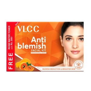 VLCC Anti Blemish Facial Kit - 300g with Free Rose Water Toner - 100 ml | Skin Brightening Facial Kit for Dry, Sensitive & Oily Skin Types | Fight Blemishes and Dullness | Protects and Nourishes