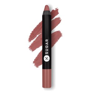 SUGAR Cosmetics Matte as Hell Crayon Lipsticks for Women | Lasts Up To 8+ Hours | Lip Crayon with Sharpener | 2.8gm - 20 Buffy Summers