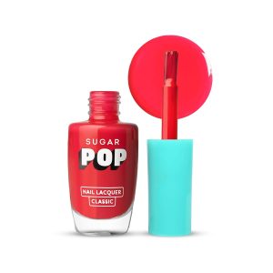 SUGAR POP Nail Lacquer 13 Red Alert (Cherry Red With Pink Undertone) | Dries In 45 Seconds | Chip-Resistant | Glossy Finish | High Shine | Nail Polish For Women, 10 ml