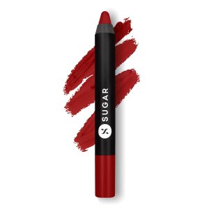 SUGAR Cosmetics Matte as Hell Crayon Lipsticks for Women | Lasts Up To 8+ Hours | Lip Crayon with Sharpener | 2.8gm - 35 Claire Redfield