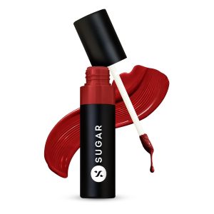 SUGAR Cosmetics Partner In Shine Transferproof Glossy Lipstick | Lasts upto 24hrs | Transferproof & Smudgeproof - 3ml - 12 Crimson Cognac