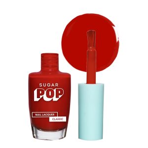 SUGAR POP Nail Lacquer 18 Red Rum (Bright Red) | Dries In 45 Seconds | Chip-Resistant | Glossy Finish | High Shine | Nail Polish For Women, 10 ml