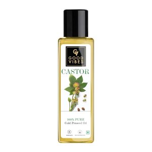 Good Vibes 100% Pure Castor Cold Pressed Carrier Oil For Hair & Skin, 100 ml