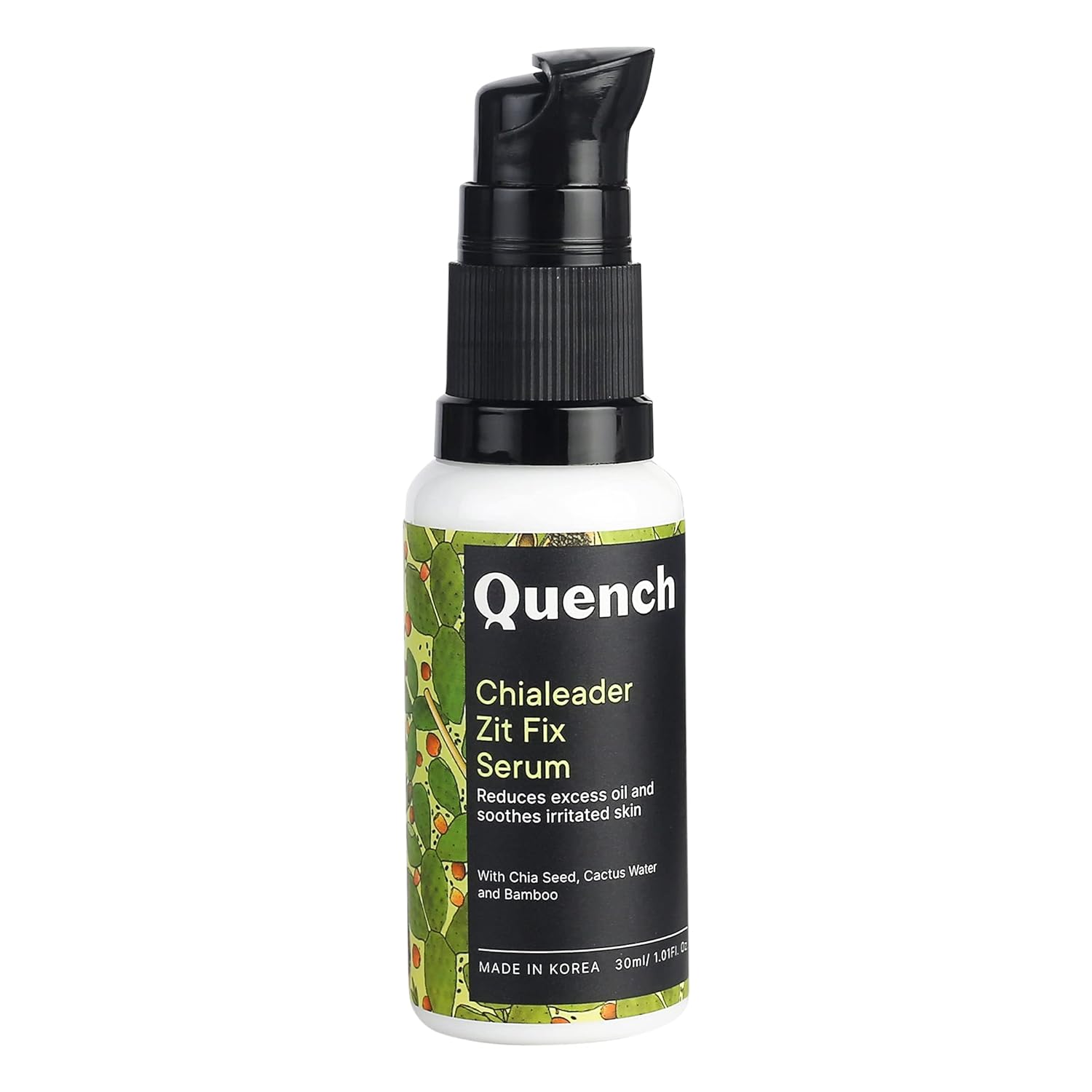 Quench Zit Fix Korean Serum with Chia Seeds Omega 3 | Face Serum for Acne & Oil Control | Unclogs pores, Fights Pimples & Reduces Blemishes | Made in Korea (30ml)