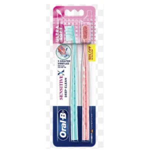 Oral-B Sensitive X Deep Clean Toothbrush - Ultra Soft Bristles & X-Filament Technology, For Gentle Superior Clean, 2 pcs