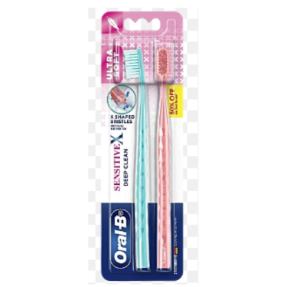 Oral-B Sensitive X Deep Clean Toothbrush - Ultra Soft Bristles & X-Filament Technology, For Gentle Superior Clean, 2 pcs