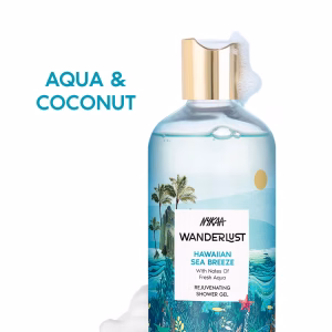 Wanderlust Hawaiian Sea Breeze Nykaa Fresh Perfume Body Wash with Coconut for Hydrated Skin 300ml