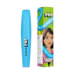 SUGAR POP Waterproof Mascara | Vitamin E & Jojoba Oil | Smudge-proof | Lengthening | Water-Resistant | 8 gms - 01 Black