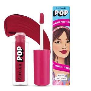 SUGAR POP Matte Lipcolour | Vitamin E | Super-Pigmented | Smudge-proof | 1.6 ml - 14 Brick