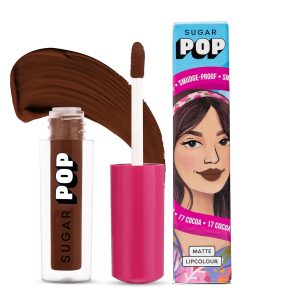 SUGAR POP Matte Lipcolour | Vitamin E | Super-Pigmented | Smudge-proof | 1.6 ml - 17 Cocoa