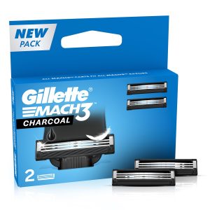 Gillette Mach3 Charcoal Shaving Razor Blades - 2S Pack Count (Cartridge), Men