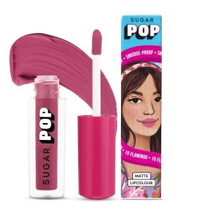 SUGAR POP Matte Lipcolour | Vitamin E | Super-Pigmented | Smudge-proof | 1.6 ml - 15 Flamingo