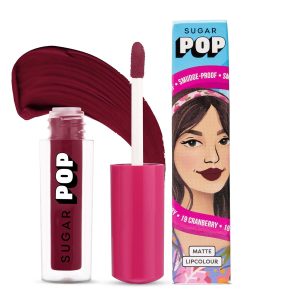 SUGAR POP Matte Lipcolour | Vitamin E | Super-Pigmented | Smudge-proof | 1.6 ml - 19 Cranberry