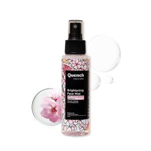 Quench Brightening Face Mist Toner for Glowing Skin (Floral Scent) with Cherry Blossom & Hyaluronic Acid | Instantly Hydrates & Brightens Skin | Gentle & Non-Irritating | Made in Korea (100ml)