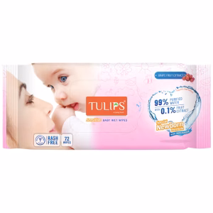 Tulips Sensitive Baby Wet Wipes - 72 Pcs (72 wipes)
