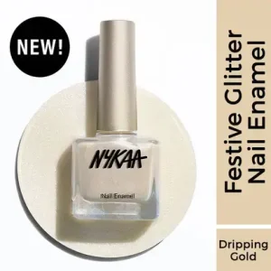 NYKAA Glitter Nail Enamel - Dripping Gold 461 Gold