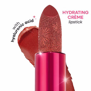Nykaa Ultra Silk Hydrating Satin Creme Glitter Lipstick with Hyaluronic Acid - Gleamin