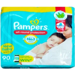 Pampers BABY PANTS, SIZE NEW BABY (XS), 90 PCS.PACK, FOR NEW BORN BABIES UPTO 5 KGS WEIGHT - XS  (90 Pieces)