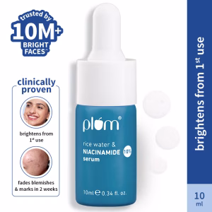 Plum 10% Niacinamide Brightening Face Serum With Rice Water & Ferment - Fades Blemishes & Acne Marks
