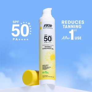 Nykaa Naturals SUNKISSED GLOW Invisible Sunscreen Gel SPF 50 PA++++ with Niacinamide and Vitamin C (50g)