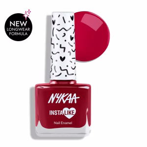 Nykaa InstaLike Long Lasting Nail Enamel - Viral Red 365