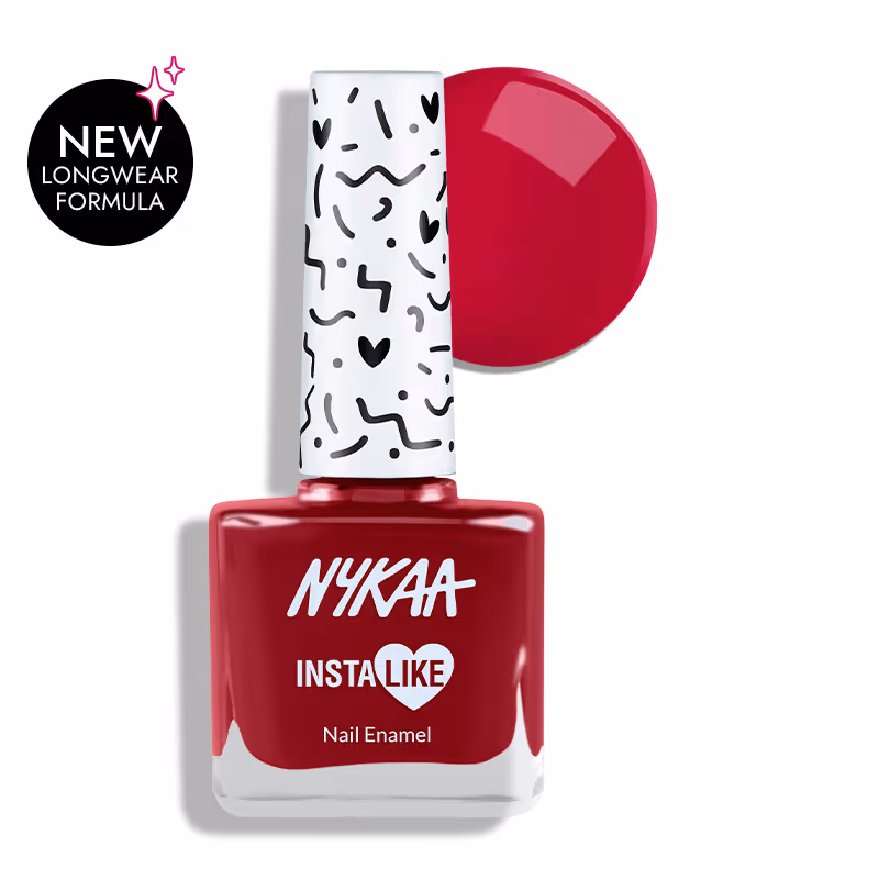 Nykaa InstaLike Long Lasting Nail Enamel - Viral Red 365