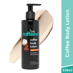 mCaffeine Coffee Body Lotion with Shea Butter & Viamin C for Soft-Smooth Skin | Non-Greasy Body Moisturizer for Dry, Normal & Oily Skin - 250 ml