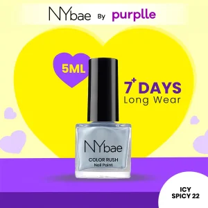 NY Bae Color Rush Nail Paint - Icy Spicy 22 (5 ml) | Chip Resistant | Long Lasting | Quick Dry | Gel Nail Polish