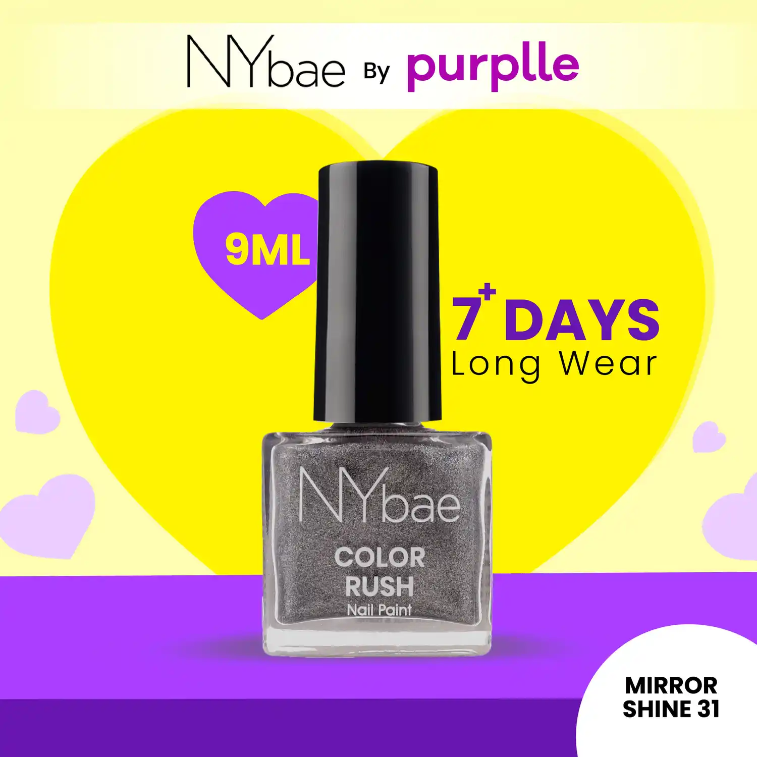 NY Bae Color Rush Nail Paint - Mirror Shine 31 (5 ml) | Chip Resistant | Long Lasting | Quick Dry | Gel Nail Polish