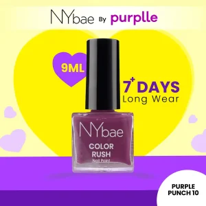 NY Bae Color Rush Nail Paint - Mulberry Magic 09 (9 ml) | Chip Resistant | Long Lasting | Quick Dry | Gel Nail Polish (Copy)