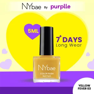 NY Bae Color Rush Nail Paint - Yellow Fever 03 (5 ml) | Chip Resistant | Long Lasting | Quick Dry | Gel Nail Polish