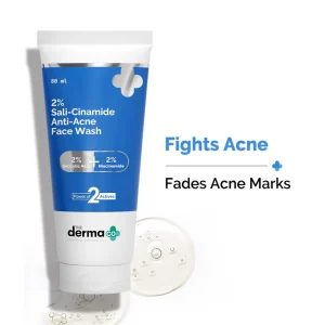 The Derma Co 2% Sali-Cinamide Anti-Acne Face Wash with 2% Salicylic Acid & 2% Niacinamide - 80ml