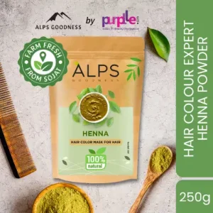 Alps Goodness Henna Powder (250 gm) | 100% Natural Mehendi Powder | Sojat Mehendi | No Preservatives No added Chemicals | Henna Powder for Hair