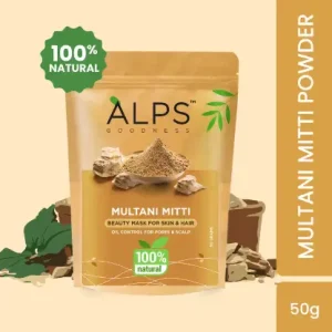 Alps Goodness Powder - Multani Mitti (50 gm) | 100% Natural Fuller's earth| No Chemicals, No Preservatives, No Pesticides | For both hair & skin | Face pack for glowing skin
