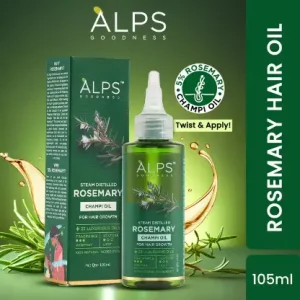 Rosemary Hair Oil (105 ml) | Promotes Hair Growth | Non Sticky Hair Oil | 100% Natural | With 5% Pure & Concentrated Rosemary | For Long, Black & Silky Hair | Best Rosemary Oil for Scalp | Relaxing Oil