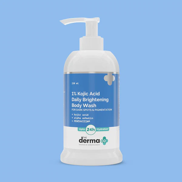 The Derma Co 1% Kojic Acid Daily Brightening Body Wash with Alpha Arbutin For Dark Spots & Pigmentation - 250ml