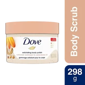 Dove Body Lotion Dove Exfoliating Body Polish Scrub Oatmeal & Calendula Oil for Delicate Skin, 298g