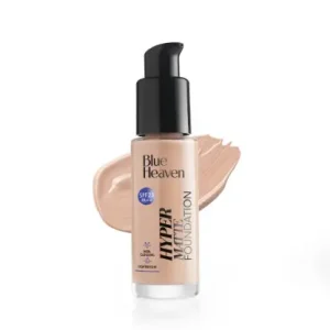 Blue Heaven Hyper Matte Foundation for Face Makeup with SPF 25 PA++, Matte Finish, Light Weight Formula, Medium Coverage for All types of Skin, Cream 201-Rose Vanilla, 30ml