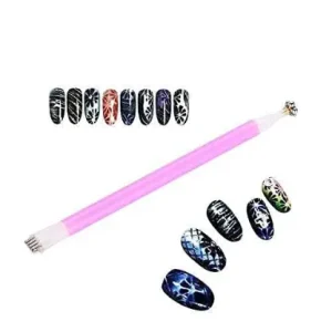 Bolt bee Double-headed Magnetic Nail Painting Pen, Dotting Pen for Cat Eye UV LED Gel Nail Art Polish, Professional Acrylic Manicure Tool