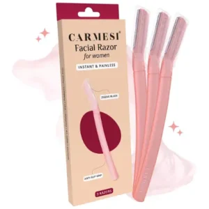 Carmesi Reusable Face Razor for Women Facial Hair- 3 Razors | Instant & Painless Hair Removal | For Eyebrows, Upper Lip, Forehead, Peach Fuzz, Chin and...
