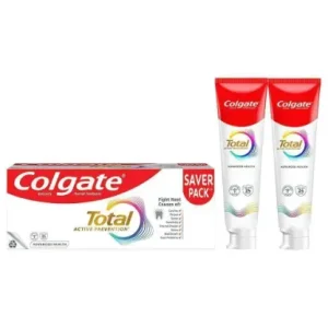 Colgate Total 280 gm (2 x 140gm) Advanced Health Anti-Germ Toothpaste, Tooth Paste with 24-Hour Anti-Germ Prevention, Whole Mouth Health