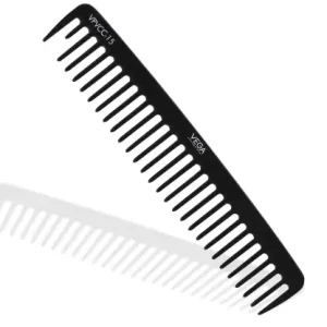 VEGA PROFESSIONAL Carbon Detangling Comb with Anti-Static & Heat-Resistant Teeth | Hair Comb for Salon, Professional Styling & Smooth Hair | Teasing, Precision Parting & All Hair Types (VPVCC-15)